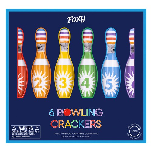 Rainbow Bowling - Christmas Crackers Xmas Table Decoration 6pcs Set - 第 1/3 張圖片