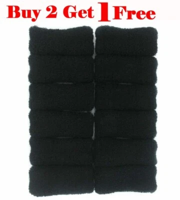4 BLACK LARGE Thick Soft Ponytail Elastic Hair Bobbles Ponios Donuts Hair Band