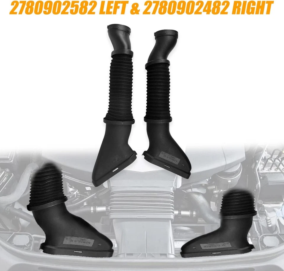 Mangueira de duto de entrada de ar esquerda e direita para 2013-2014 Mercedes Benz GL550 GL450 - Imagem 2 de 4