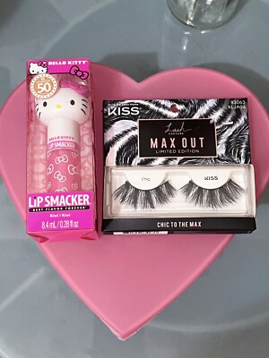 Hello kitty lip smacker and kiss max out limited edition lashes bundle