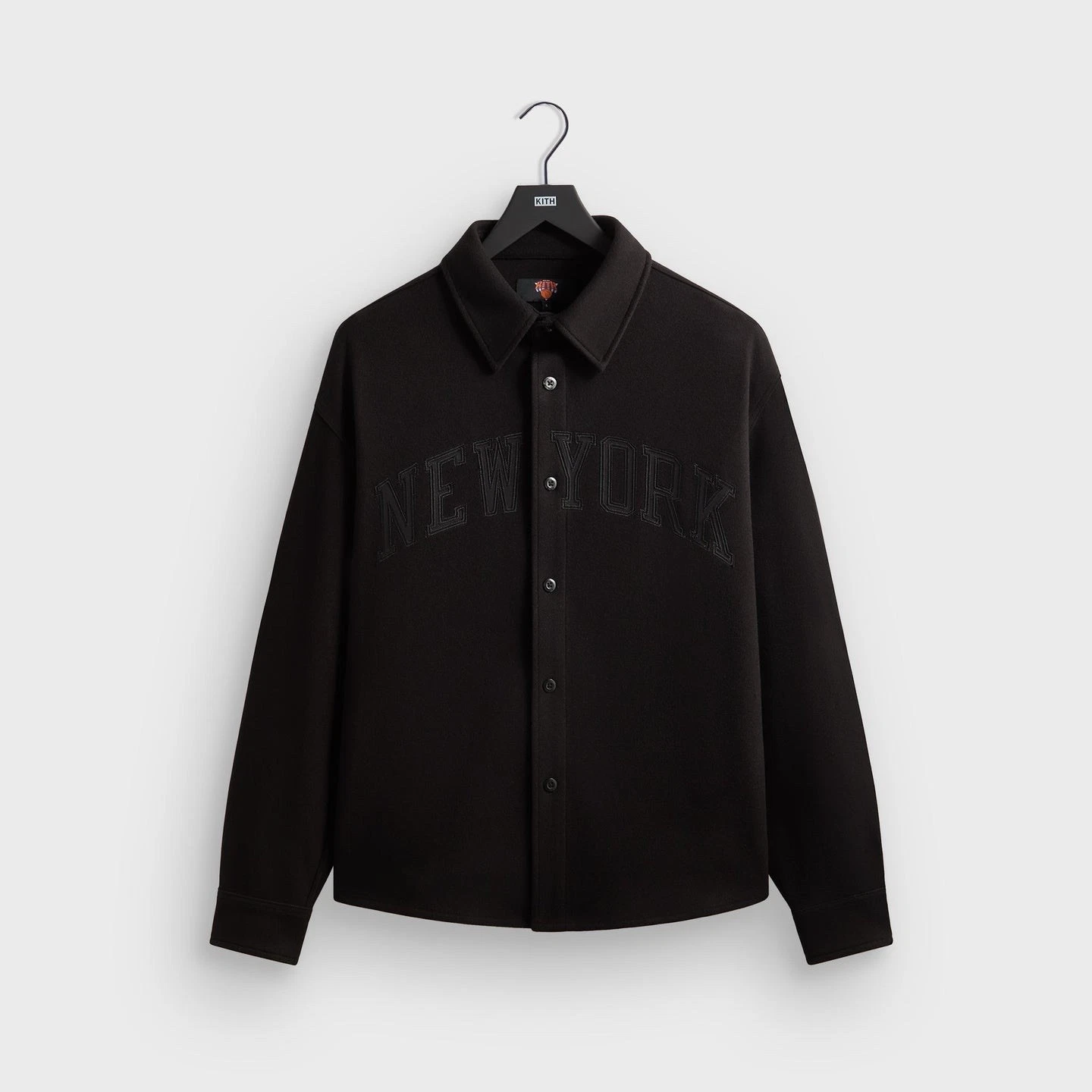 Kith for the New York Knicks Felted Apollo Shirt Black Button Up FW25 Size XL
