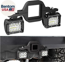 2 Pcs 4 Inch 60W Led Pods with 2 Inch Tow Hitch Mounting Brackets Backup Reverse