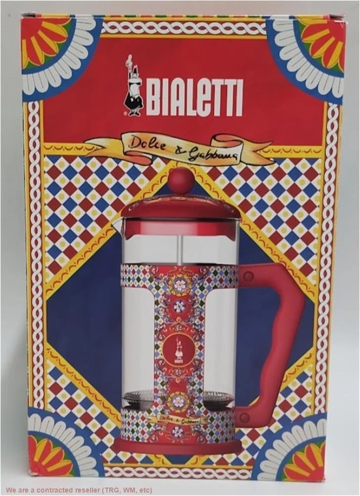 Bialetti Dolce Gabbana Coffee French Press 8 Cup Red Coffee Maker New in Box