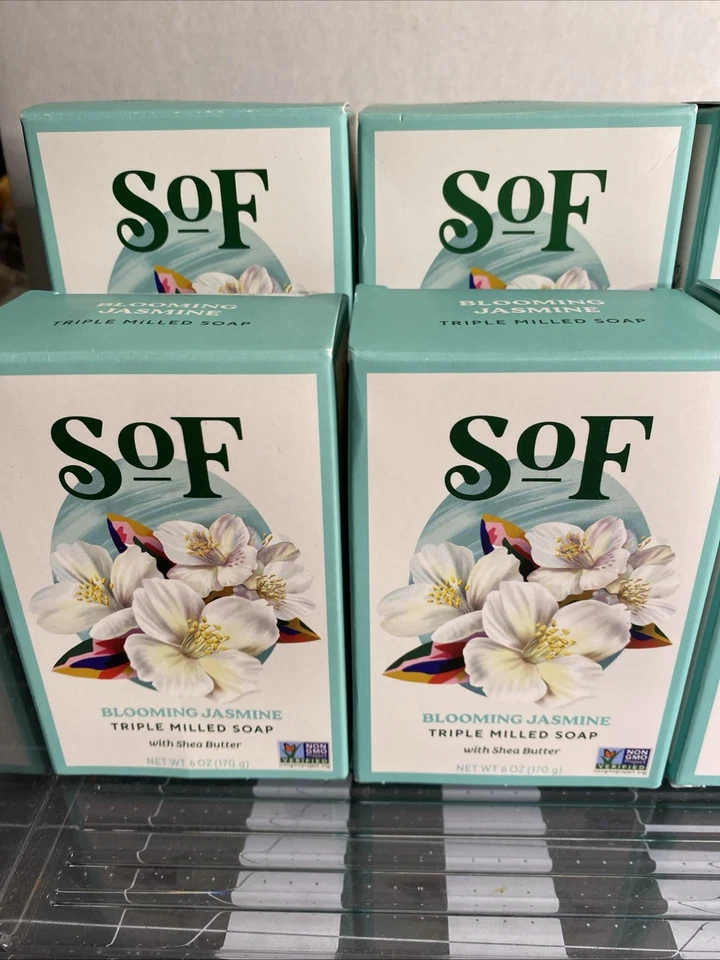 NEW South of France Blooming Jasmine Milled Oval Bar Soap with Shea 6 oz 8 Bars - Image 2 of 4