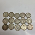15 Silver Dimes. US 90% Silver Roosevelt. 10 Cents