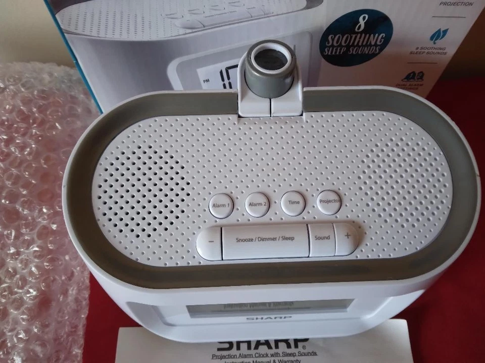 Sharp Projection Dual Alarm Clock w/8 Sleep Sounds, Adapter - Image 4 of 4