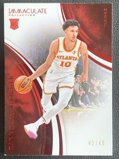 Zaccharie Risacher 2025-26 Panini Immaculate Collection Action Red RC /49 #78