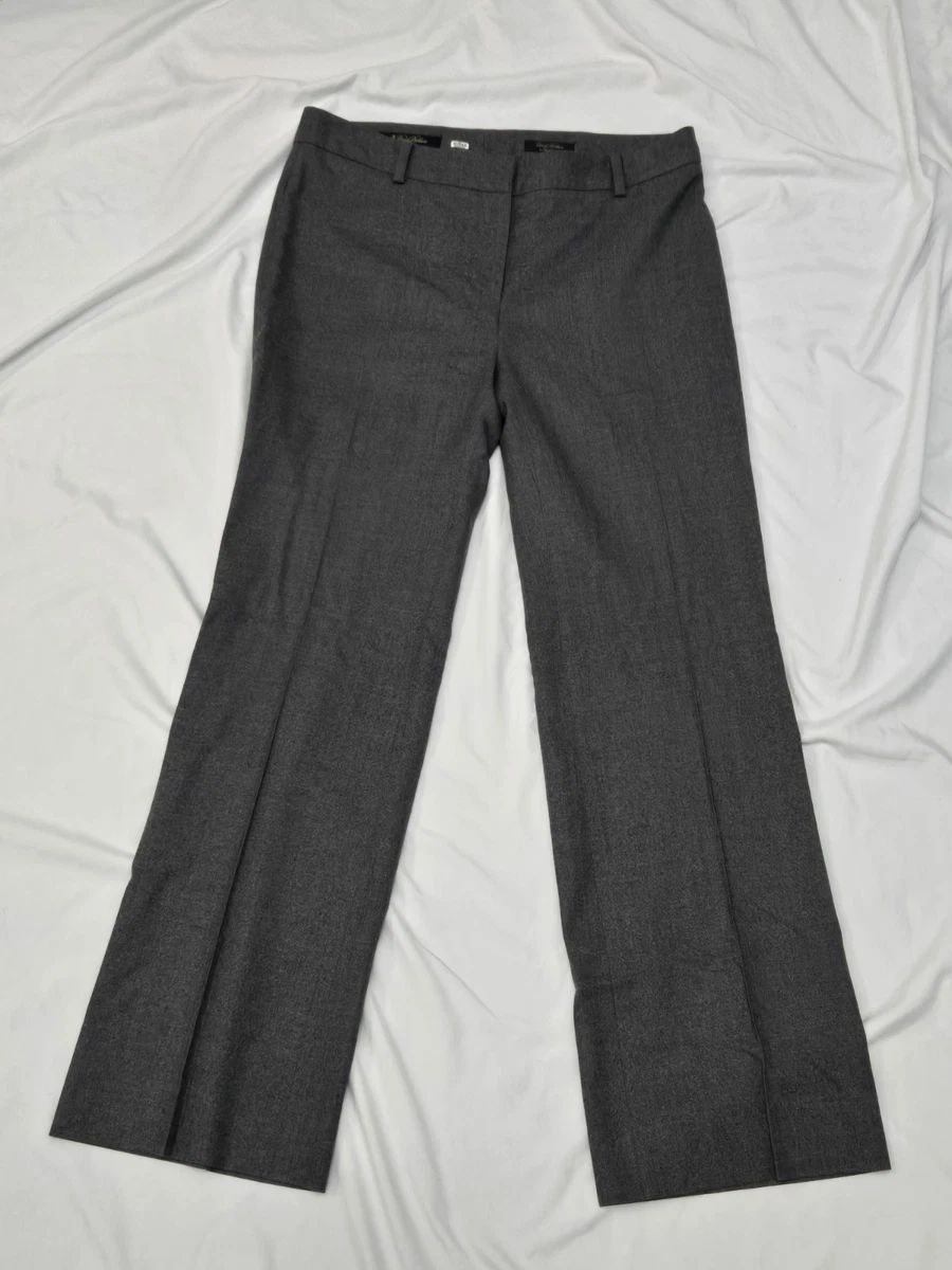 Pantalon droit en laine grise avec broderie Symbol