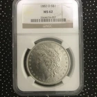 1882 o Morgan Silver Dollar graded MS62 by NGC