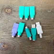 USB to PS/2 Adapter Lot of 8 Green Keyboard Mouse Converters