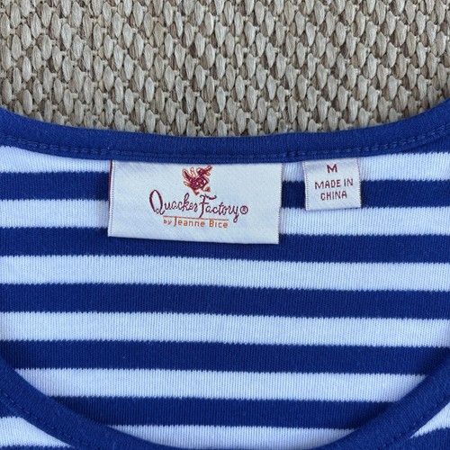 QUACKER FACTORY Women’s Medium Med Blue Gold Anchor Sweater Top - Picture 3 of 5