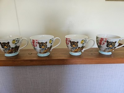 kaffeetassen dunelm tiger teetasse tassen x4
