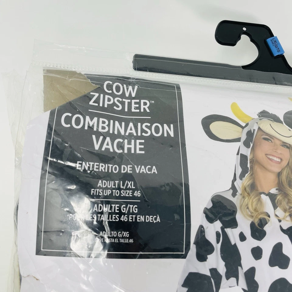 Vaca Cremallera Adulto Unisex L/XL Se Ajusta Hasta 46 Capucha Mono Disfraz Halloween 468 Foto 3 de 4
