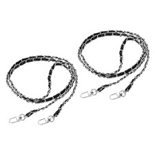 2Pcs 47" Purse Chain Strap with Buckle for Bags White, Silver 