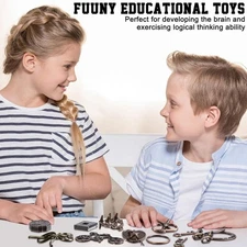 Wettarn 9 Pcs Metal Brain Teaser Puzzles Teaser 3D Steel Puzzle for Adults Unloc