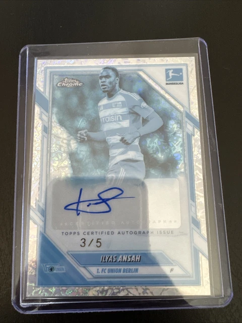 Topps Bundesliga Chrome Ilyas Ansah Auto  3/5 Frozen Fractor FC Union Berlin