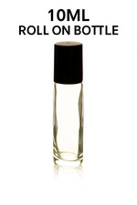 10ml clear glass roll on bottle with plastic ball and black cap