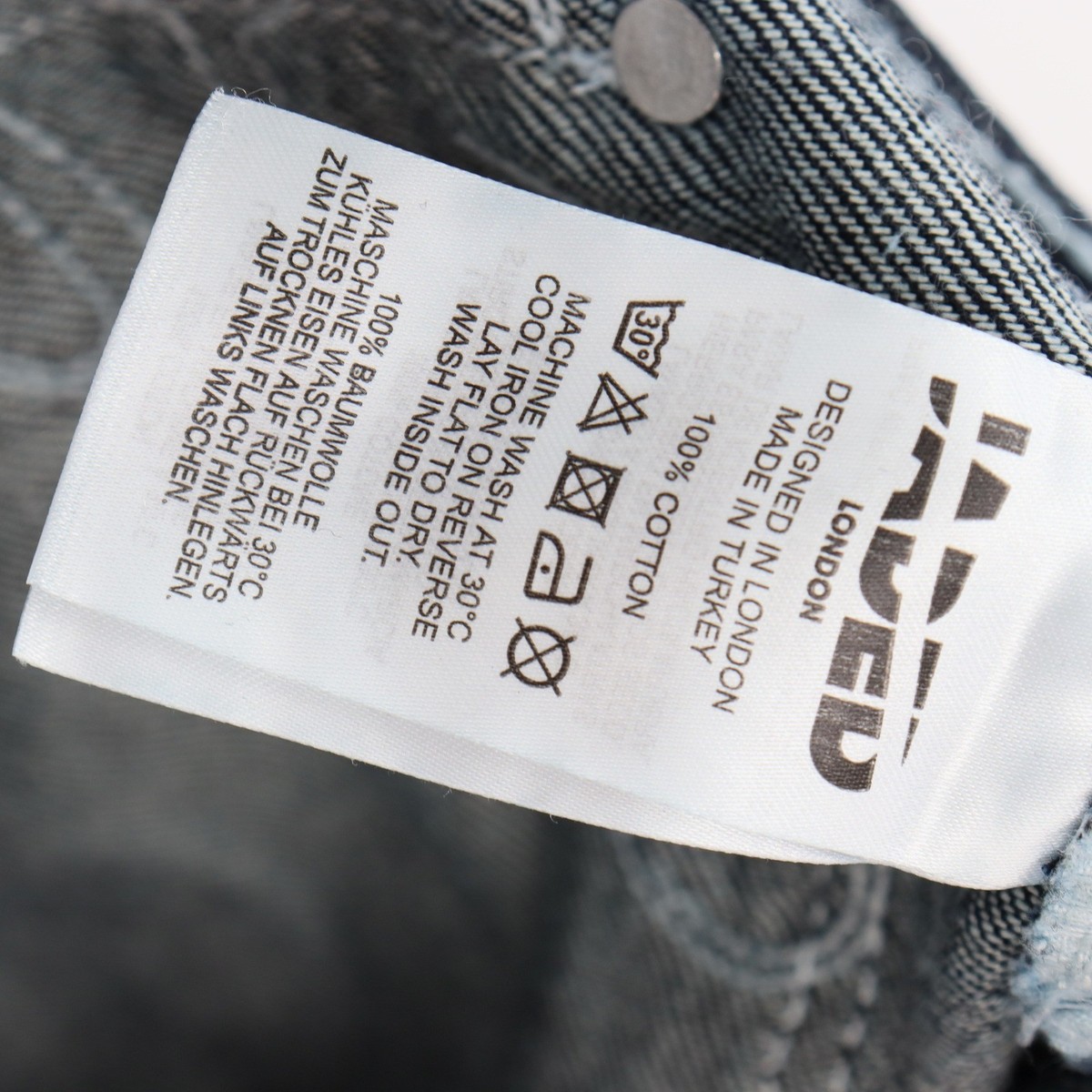Jaded London Sonic Embroidered Baggy Jeans Sz 26 Dark Indigo