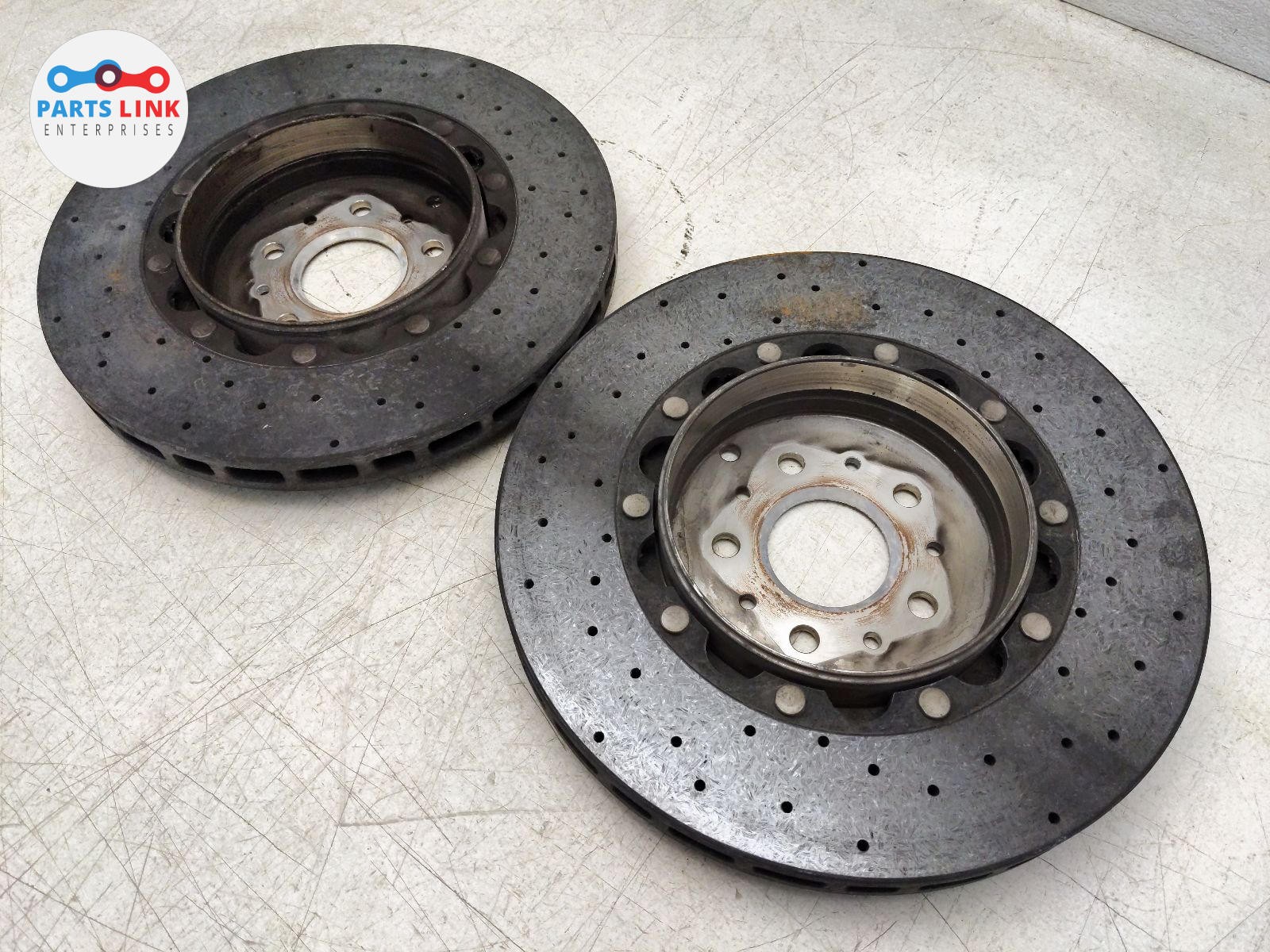 2008-14 FERRARI CALIFORNIA REAR CARBON CERAMIC BRAKE ROTOR RIGHT LEFT SET F149