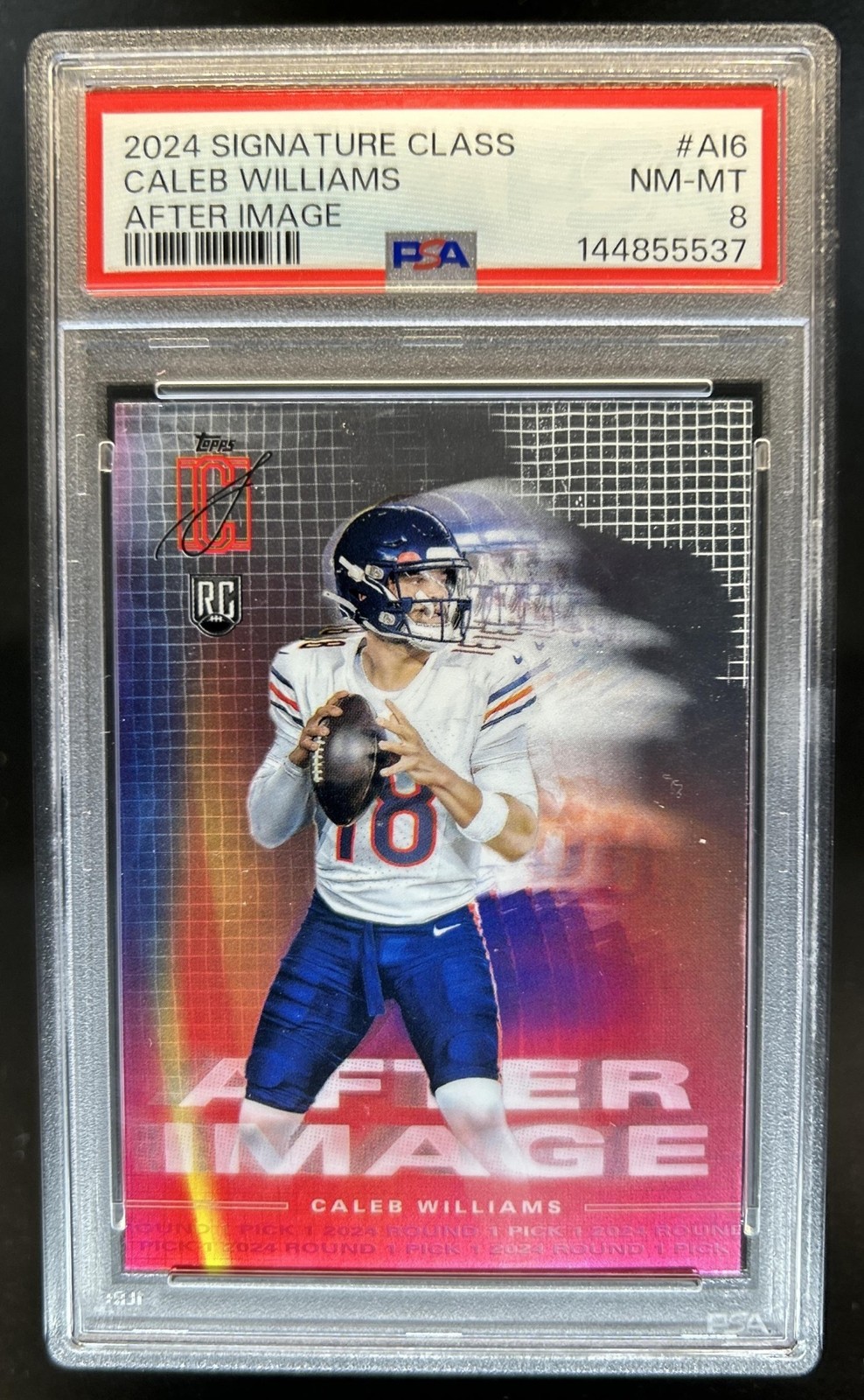 2024 Topps Signature Class Caleb Williams After Image RC #AI-6 Bears PSA 8