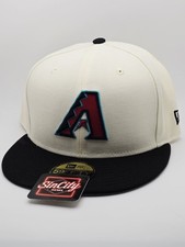 New Era Arizona Diamondbacks 2 Tone 59FIFTY Chrome Black Fitted Hat Sz 7 1/2