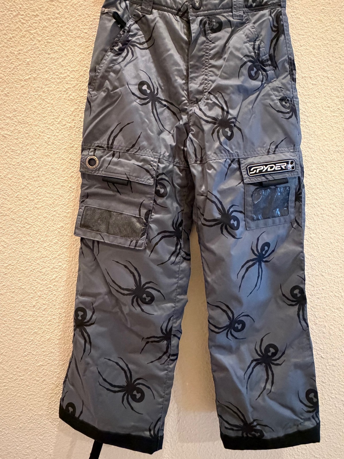 Spyder Youth Black Widow Pattern Ski Snowboard Pants US Size 12