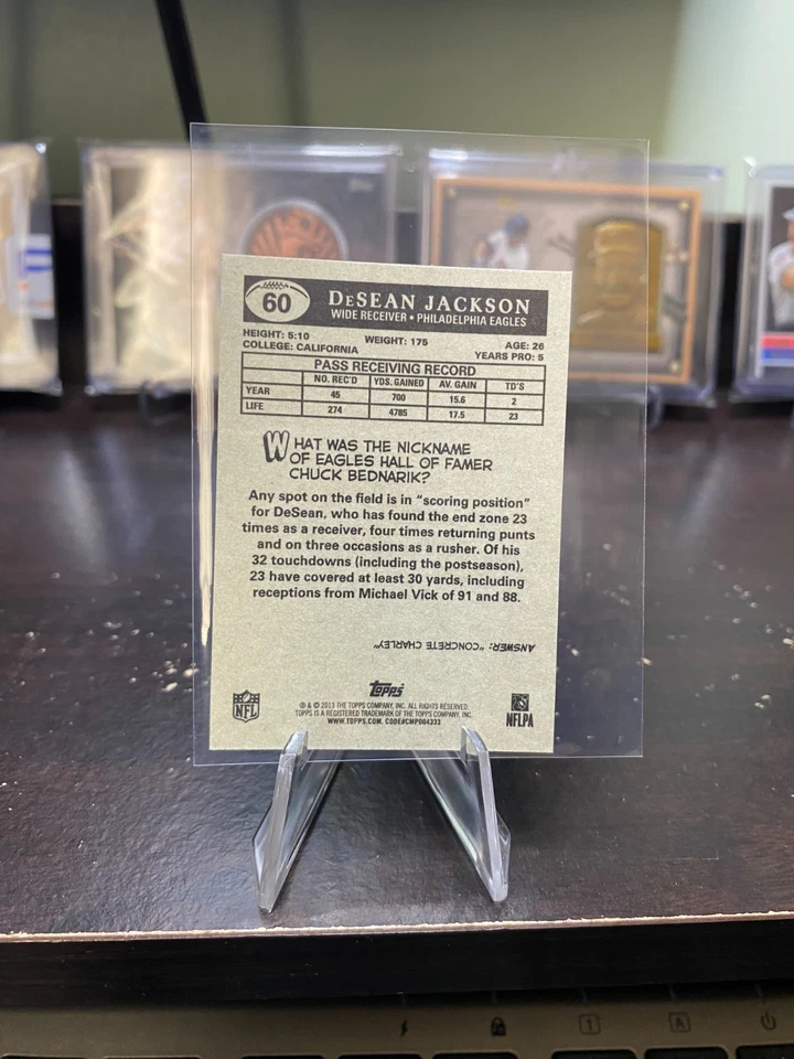 2013 Topps - 1959 Topps Design Minis DeSean Jackson #60 Eagles - Image 2 of 2