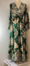 Elle Long Floral Green Maxi Length Summer Dress in Size: UK 10/12