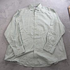 Charles Tyrwhitt Dress Shirt Mens 17.5 36 Classic Fit Non Iron Green Woven