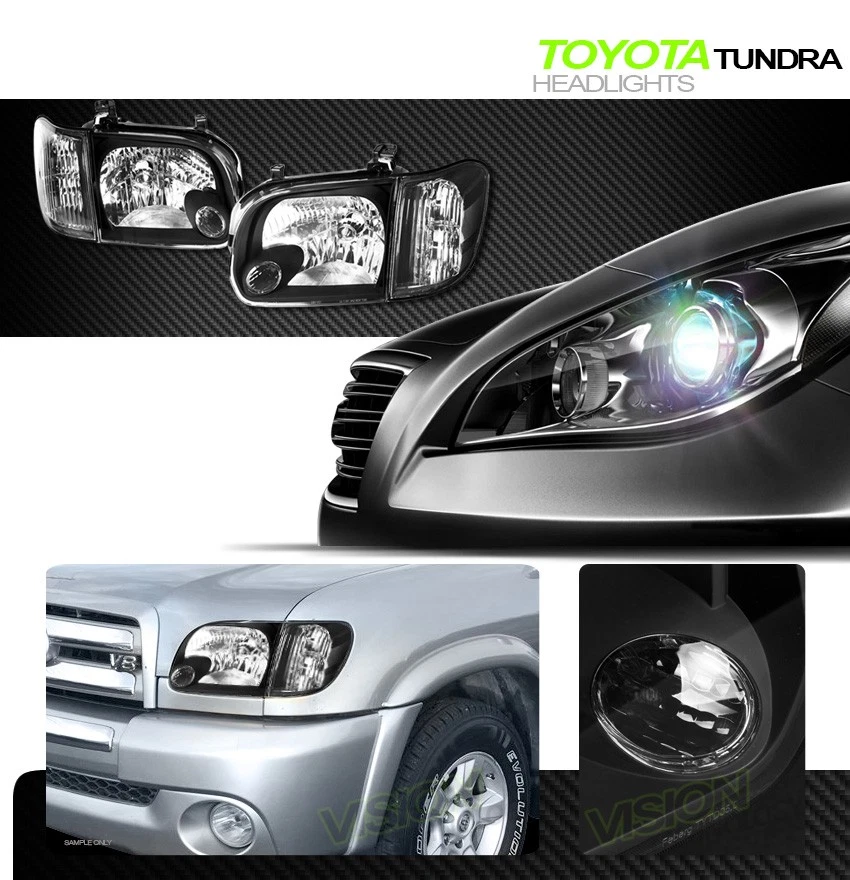 Faros negros para 05-06 Tundra doble cabina/sequoya luces de esquina de señal NB Foto 2 de 4