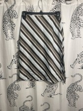 Blue and Brown Vintage Striped Fairy Core Y2K Preppy midi skirt by XI U.S.A