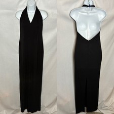 Vintage Anne Klein Black Backless Halter Dress size 8 SEE DESCRIPTION