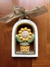 THUN Formella Quadretto Vaso Girasole Con Fiocco Altezza 25 cm RARO