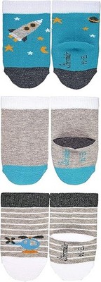 Sterntaler Baby Jungen Söckchen 3er-Pack Rakete Socken, Hellblau/Hellgrau, 17-18