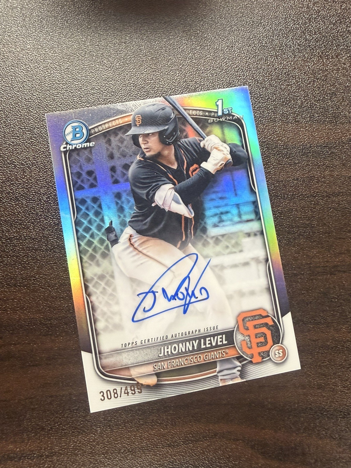 JHONNY LEVEL - 2025 Bowman Chrome Refractor Auto /499 #CPA-JL Giants