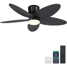 42" Tropical Ceiling Fan with Light, Remote/APP Control, Low Profile - FAST SHIP