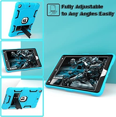 CCMAO CASE FOR IPAD 9TH GENERATION, 2021/2020/2019 WITH KICKSTAND - BLUE/BLACK
