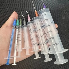 Syringe Set Blunt Tip Needles Assorted Sizes 1ml-60ml Craft Refill Lab Kit