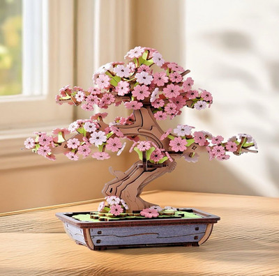 ROETG415 Robotime Sakura Bonsai DIY Wooden 3D Puzzle | eBay