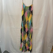 Women's RIXO Multi-color Patchwork Maxi Dress M Boho Festival Retro 70’s Vibe
