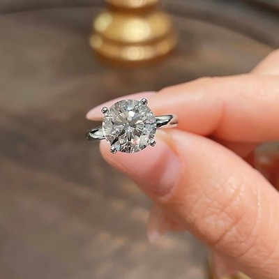 18 Karat Weißgold Verlobungsring Diamant 3 Karat E F VVS2 Rundschliff IGI Lab...