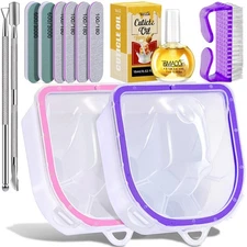 12PCS Nail Soaking Bowl Acetone Gel Polish Remover Kit with 2PCS Soak Off Bow...