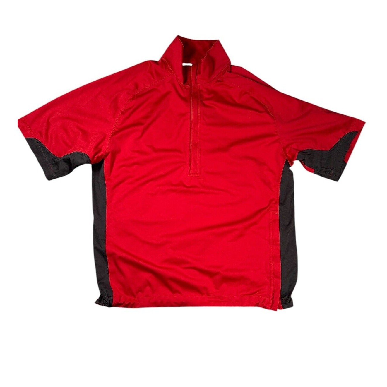 Nike Fit Storm Windbreaker Mens L 1/2 Zip Short Sleeve Red Pullover Outdoor Golf