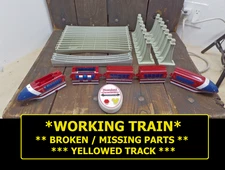 Disneyland Monorail Playset Red Train Circle Track *WORKS - MISSING BROKEN PARTS