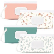 4 Pack Baby Wipes Dispenser Holder Portable Refillable Baby Wet Wipes Pouch