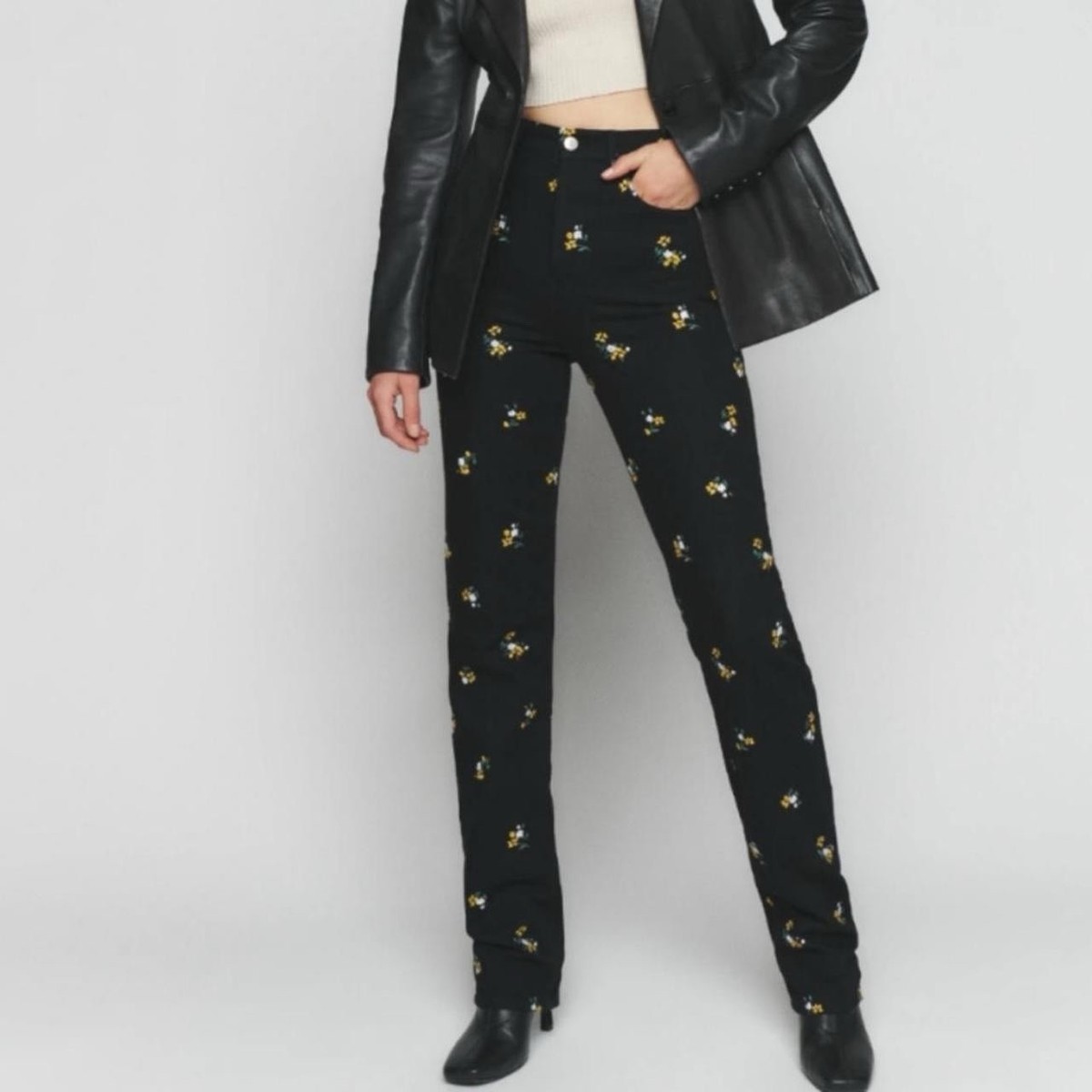 Reformation Cynthia high rise straight jeans in Priscilla