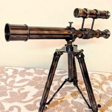 Brass Telescope Double Barrel Telescope Home Decor Showpiece Nautical Decor Bras