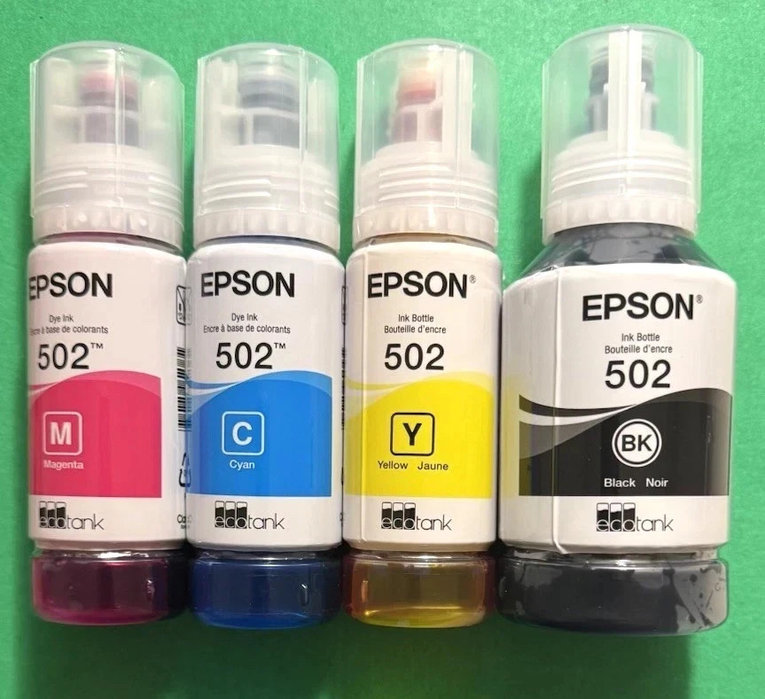 Genuine Epson 502 Ink Combo Bottle for ECO-TANK ET-Printers-4PK