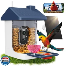 ACCULENZ Smart Bird Feeder with Camera, 1.8L Solar Powered Bird Feeders for O