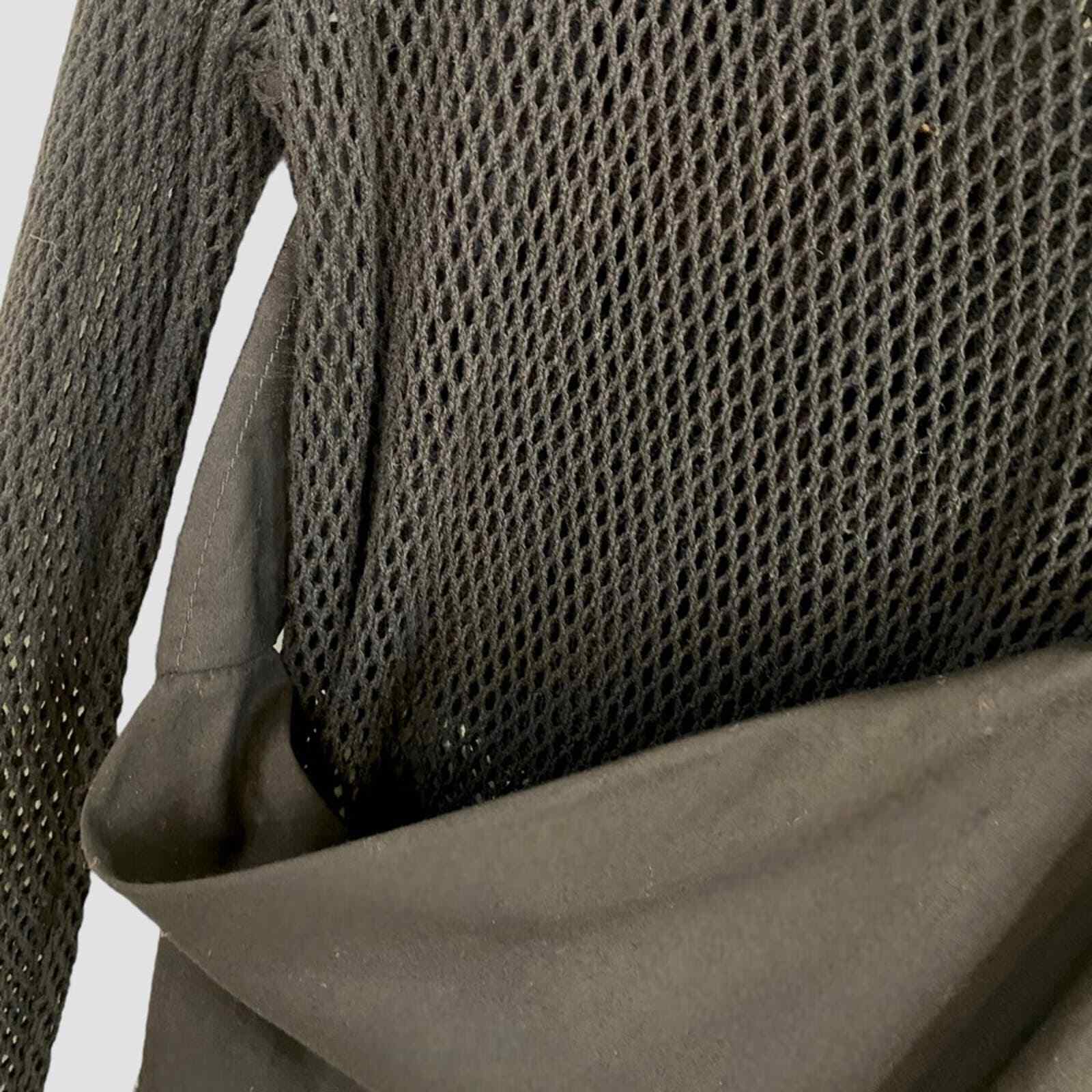 ALTRA Ogni altro top Paris in rete nera manica lunga asimmetrico bordo grezzo nuovo con etichette